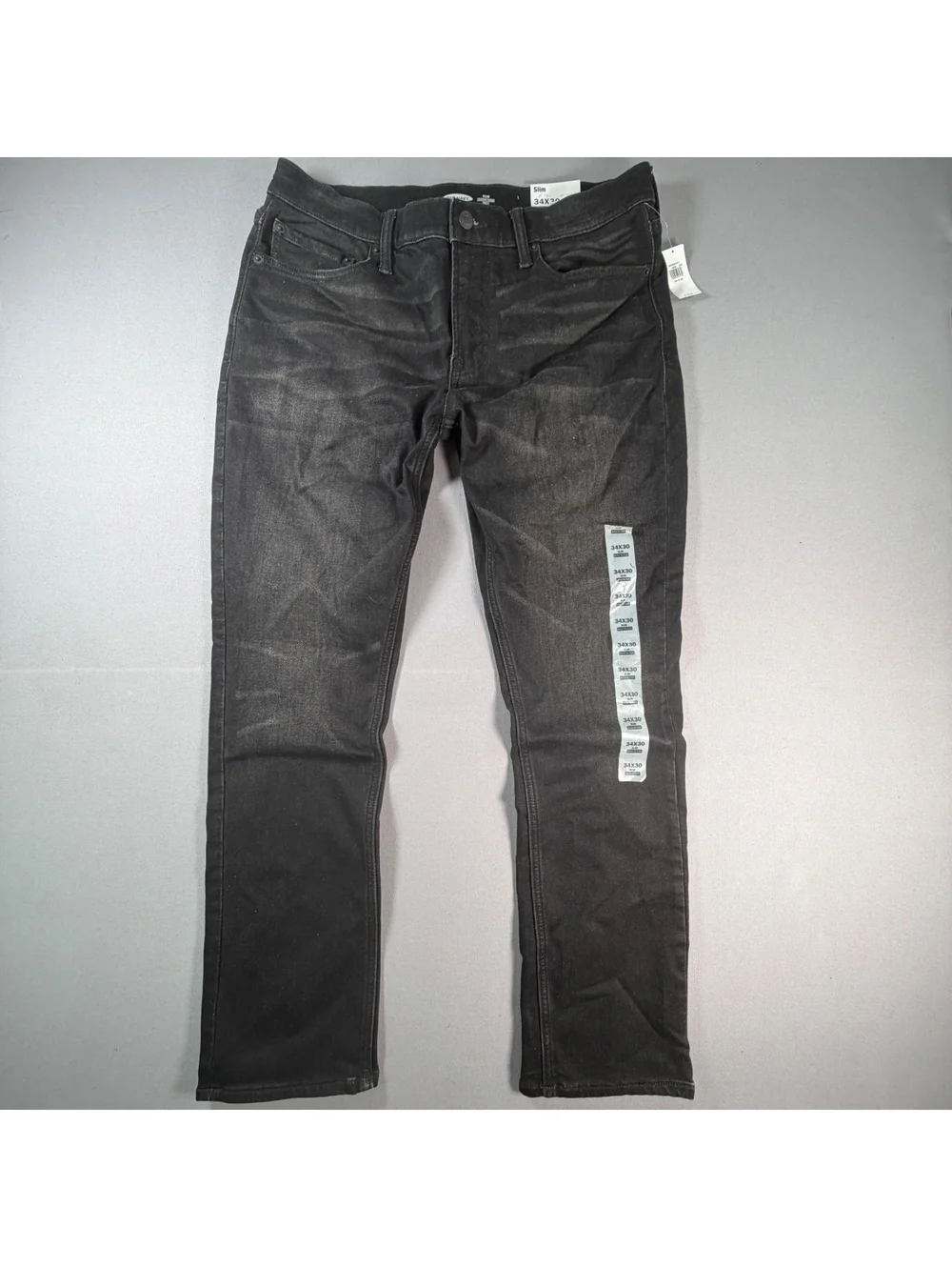 NWT Old Navy Slim Jeans Mens 34x30 Black Dark Wash Denim Pants